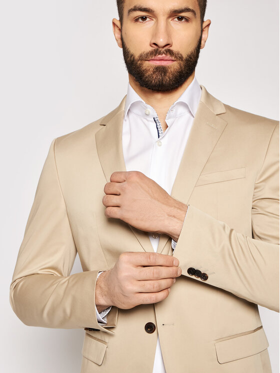 JOOP! JOOP! Obleka 17 Js-44Damon-Gun 30026523 Bež Extra Slim Fit
