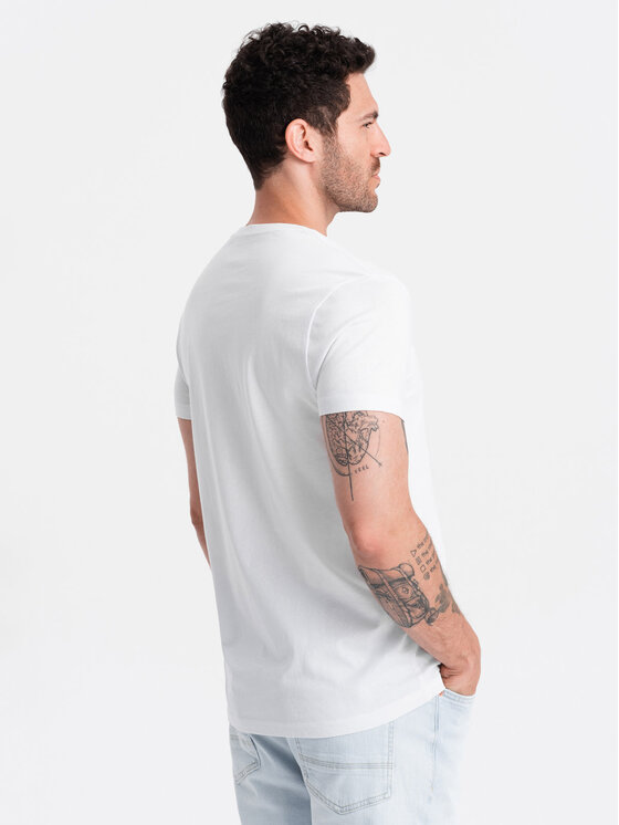 Ombre Ombre T-Shirt OM-TSPT-0144 Bílá Regular Fit