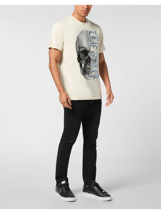 PHILIPP PLEIN PHILIPP PLEIN T-Shirt 26239 Beżowy Regular Fit