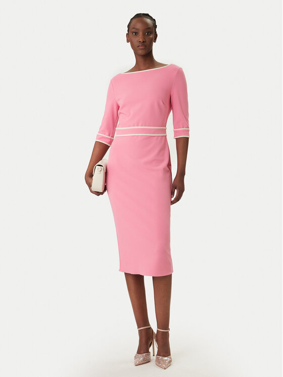 Rinascimento Rinascimento Kokteilinė suknelė CFC0127991003 Rožinė Slim Fit