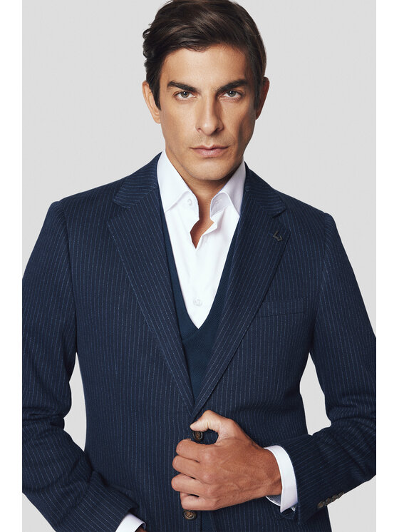 Lancerto Lancerto Marynarka Lecce MA131224000014 Granatowy Slim Fit