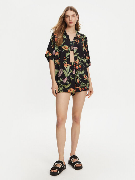 Roxy Roxy Medžiaginiai šortai ERJNS03585 Juoda Regular Fit