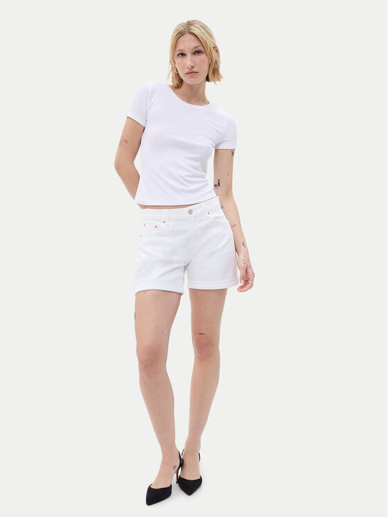 Gap Kratke Traperice 607134-00 Bijela Slim Fit