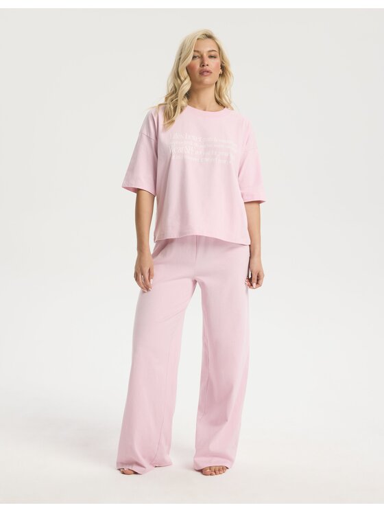 Esotiq Esotiq Piżama 44641 Różowy Regular Fit