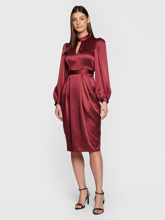 Closet London Každodenné šaty D8551 Bordová Regular Fit