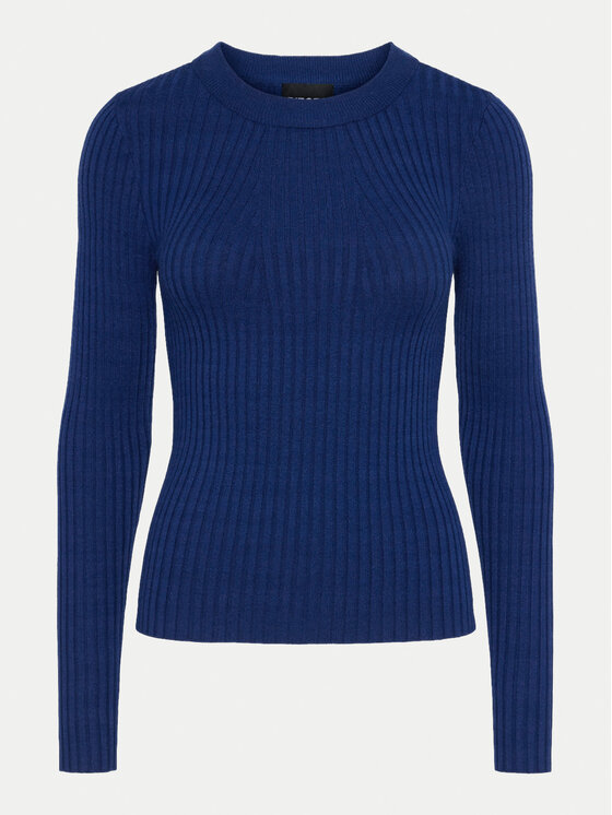 Pieces Pieces Пуловер Crista 17115047 Тъмносин Slim Fit