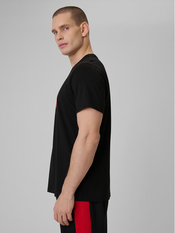 4F 4F T-Shirt SPORTS CLUB Czarny Regular Fit
