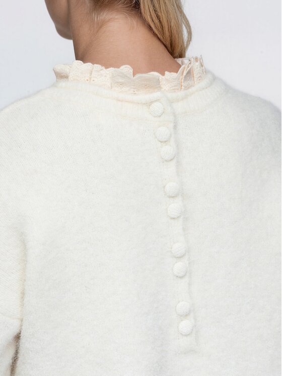 Ombre Ombre Sweter OW-SW-E0043 Beżowy jasny Regular Fit