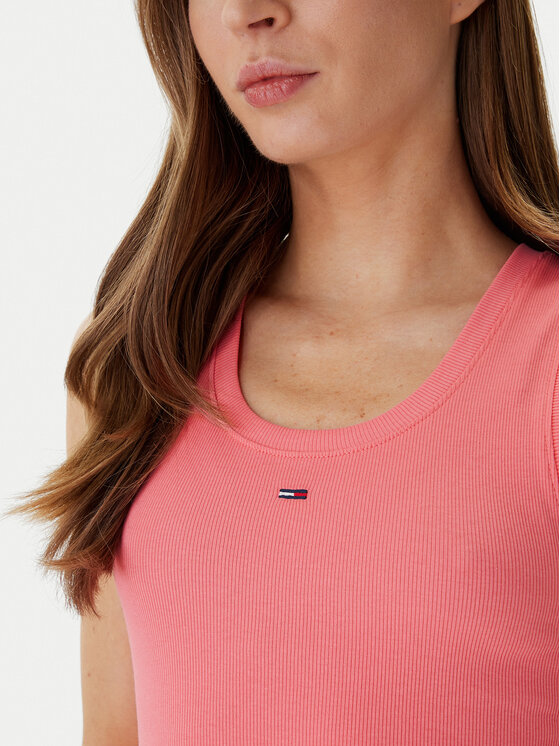 Tommy Jeans Tommy Jeans Top Essential DW0DW20673 Rosa Slim Fit