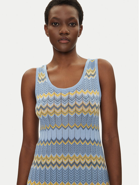 Iconique Iconique Rochie tricotată IC25-061 Albastru Regular Fit