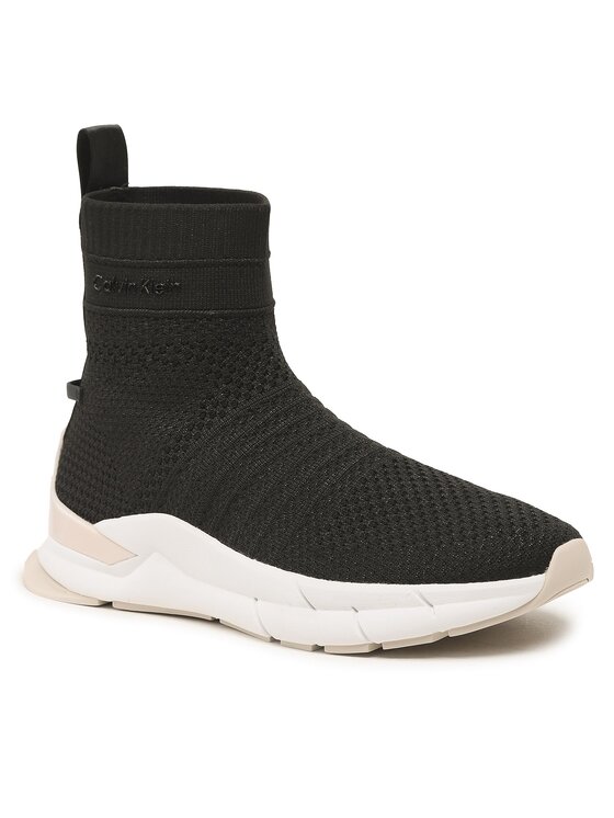 Calvin Klein Sneakersy Knit Sock Boot HW0HW01539 Czarny Modivo.pl