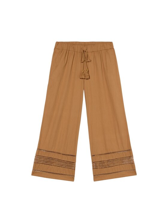 Oltre Oltre Pantaloni di tessuto P264J002329N022 Marrone Baggy Fit