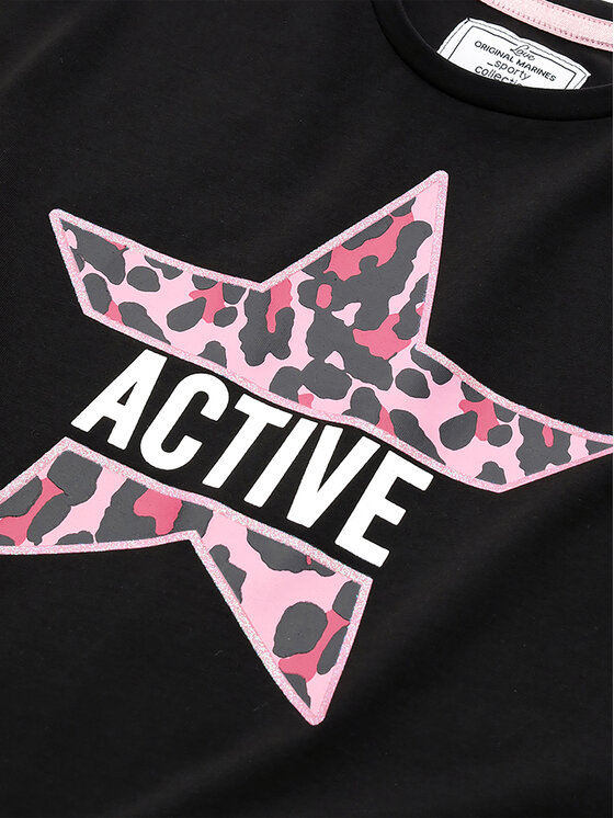 Original Marines Original Marines T-shirt DDP3024F Crna Regular Fit