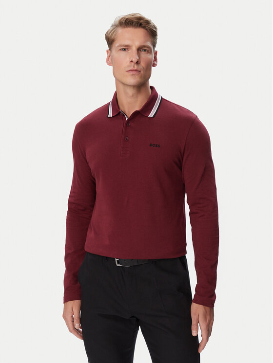 BOSS BOSS Поло Plisy  50536609 Бордовий Regular Fit