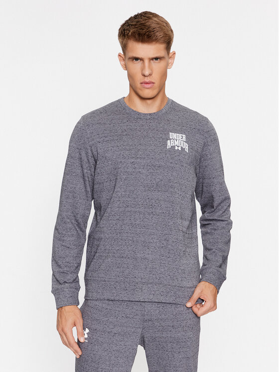 Under Armour Džemperis ar kapuci Ua Rival Terry Graphic Crew 1379764 Pelēks Loose Fit