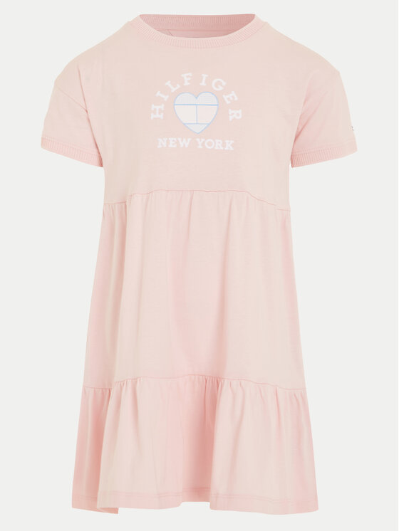 Tommy Hilfiger Tommy Hilfiger Ежедневна рокля Heart KG0KG07926 M Розов Regular Fit