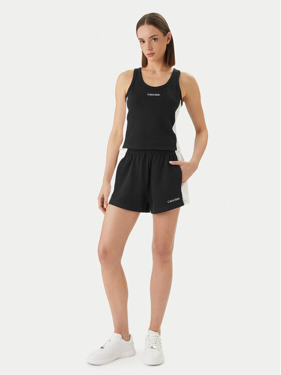 Calvin Klein Swimwear Calvin Klein Swimwear Szorty materiałowe LV00Q61153 Czarny Regular Fit