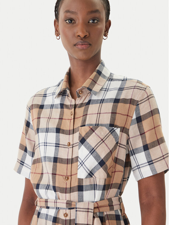 Barbour Barbour Sukienka koszulowa Fern LDR0988BR37 Beżowy Slim Fit