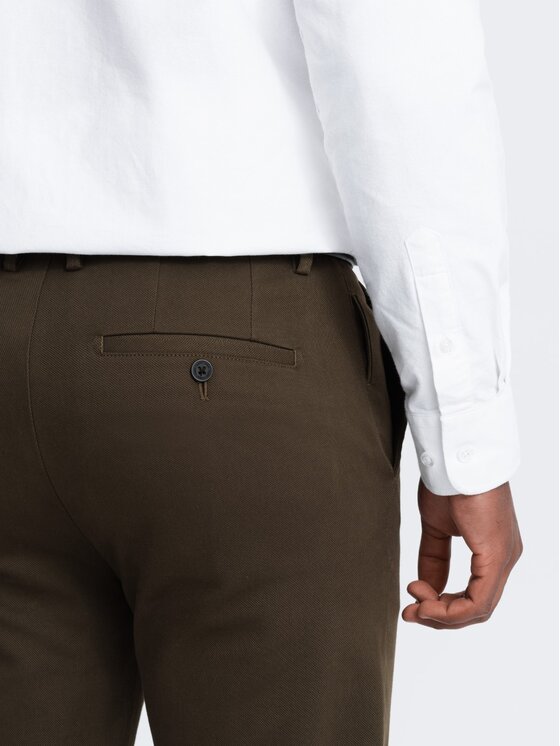 Ombre Ombre Chinosy OM-PACP-0190 Khaki Regular Fit
