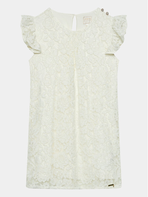 Guess Guess Kleid für den Alltag J3BK03 WFS60 Écru Regular Fit