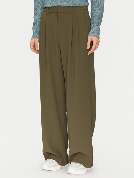 Gap Bavlnené nohavice 855968-02 Zelená Straight Fit