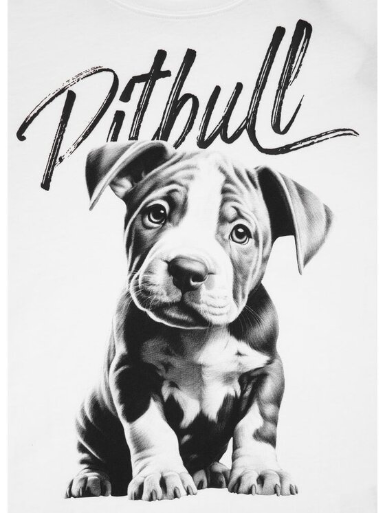 PITBULL PITBULL T-Shirt Koszulka damska Puppy L Biały Regular Fit