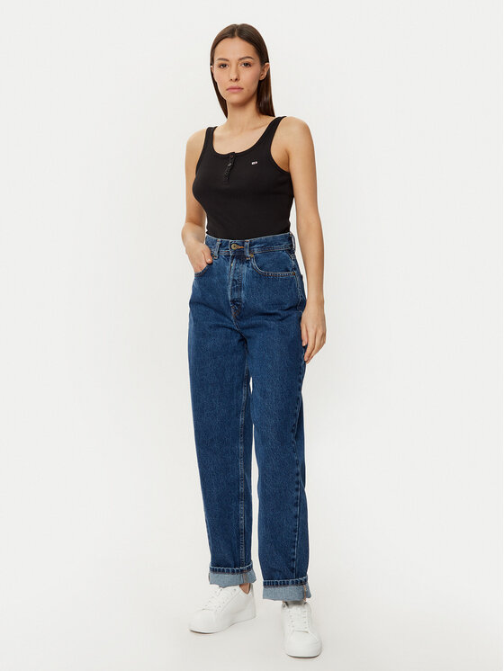Tommy Jeans Tommy Jeans Top DW0DW19492 Črna Slim Fit