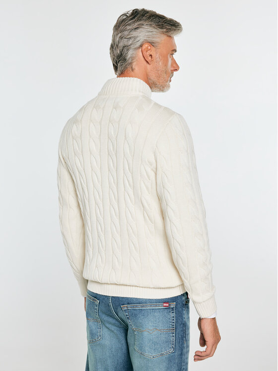 BIG STAR BIG STAR Sweter DENWER Biały Basic Fit