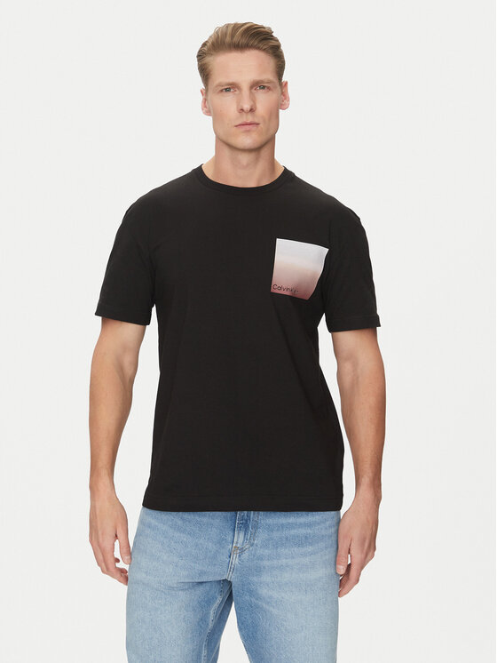 Calvin Klein T-shirt Ombre Bonded K10K114164 Nero Regular Fit, taglia : L