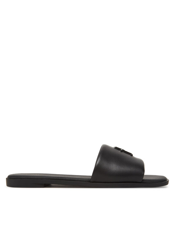 Tommy Hilfiger Tommy Hilfiger Şlapi Th Logo Hardware Leather Mule FW0FW08806 Negru
