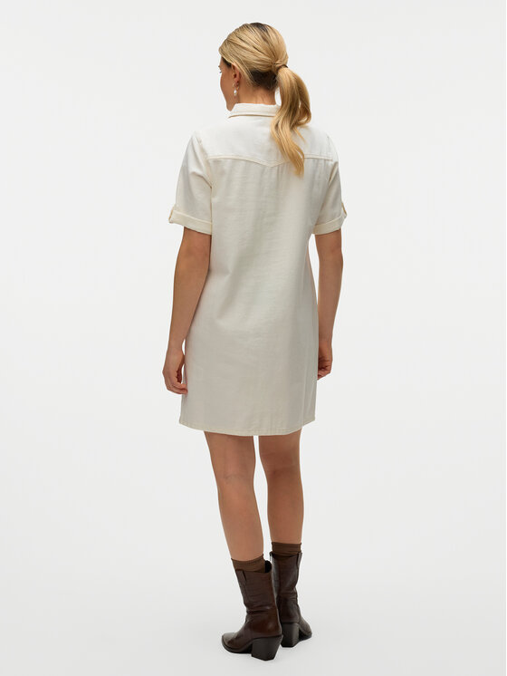 Vero Moda Vero Moda Džínové šaty Jennie 10309665 Bílá Regular Fit