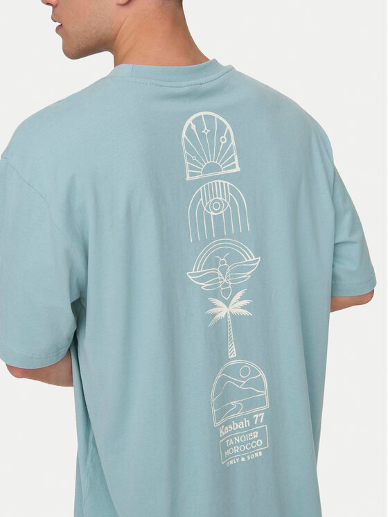 Only & Sons Only & Sons T-Shirt Malik 22029484 Niebieski Relaxed Fit