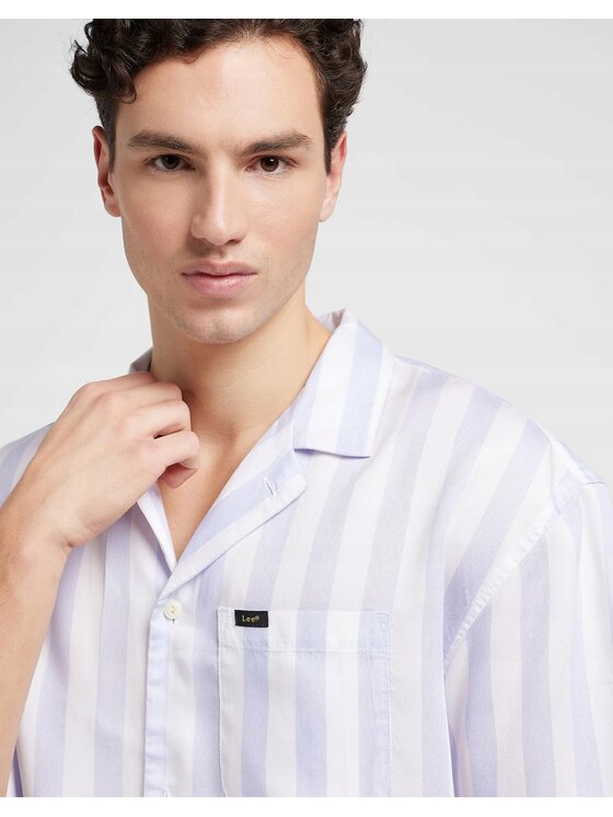 Lee Lee Koszula Camp Shirt Biały Basic Fit