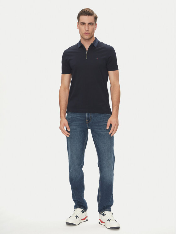 Tommy Hilfiger Tommy Hilfiger Polo MW0MW38473 Granatowy Regular Fit