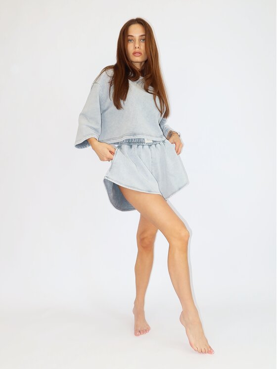 MissDenim MissDenim T-Shirt Crop Top Szary Oversize