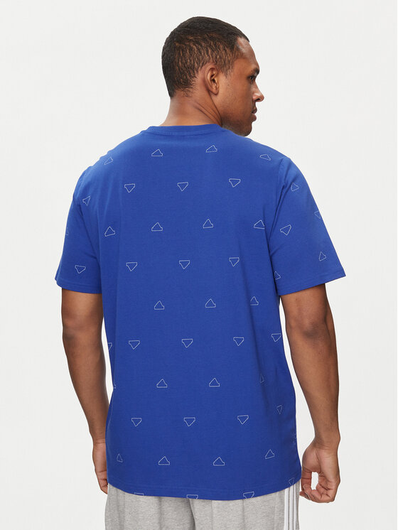 adidas adidas T-shirt Seasonal Essentials Monogram Graphic IU0284 Plava Regular Fit