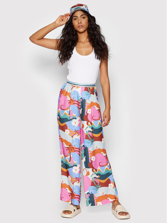 Pantaloni di tessuto Olo Multicolore Relaxed Fit