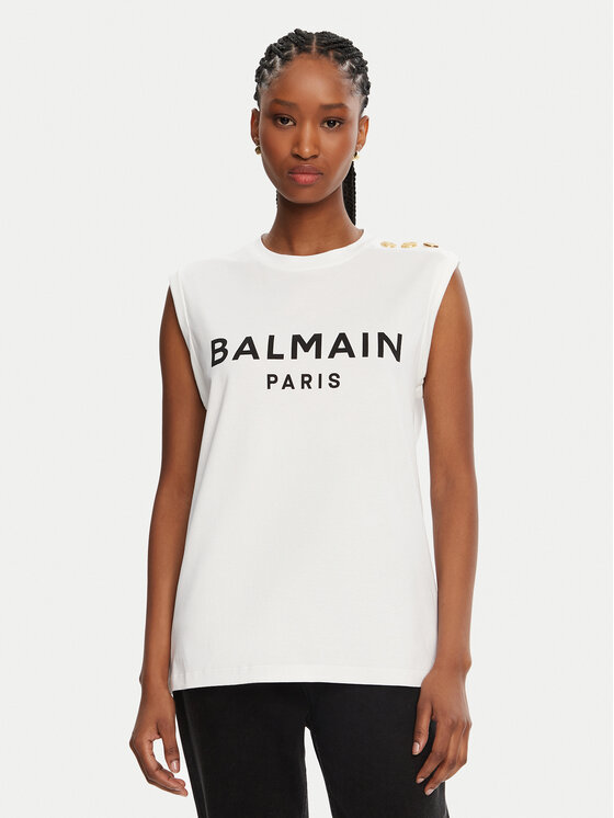 Balmain Balmain Felső CF1ED001BB02 Fehér Relaxed Fit