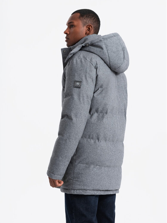 Ombre Ombre Parka OM-JALJ-0217 Szary Regular Fit