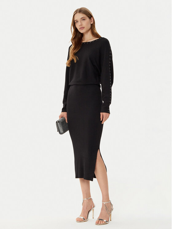 Morgan Morgan Trikotažinė suknelė 242-RMLIDO Juoda Slim Fit