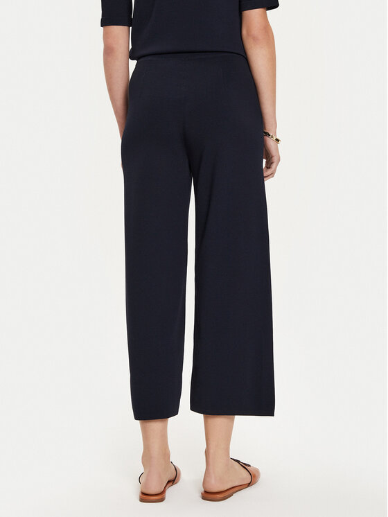 Max Mara Leisure Max Mara Leisure Bavlnené nohavice Grembo 24263360 Tmavomodrá Relaxed Fit