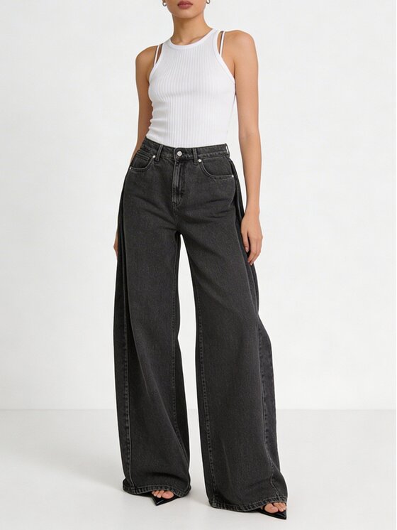 MissDenim MissDenim Jeansy Baggy Szary Boyfriend Fit