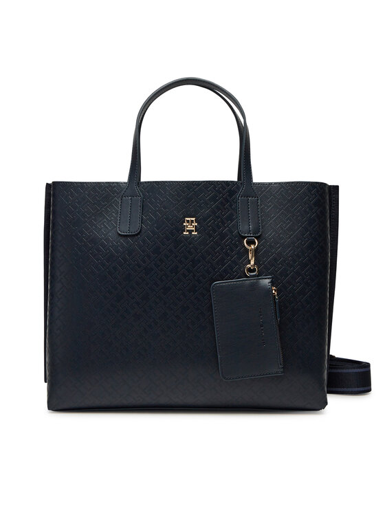 Tommy Hilfiger Geantă Th Distinct Satchel Mono AW0AW17174 Bleumarin