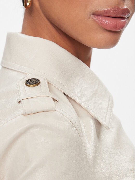 TWINSET TWINSET Μπουφάν από απομίμηση δέρματος 241TP2300 Μπεζ Regular Fit