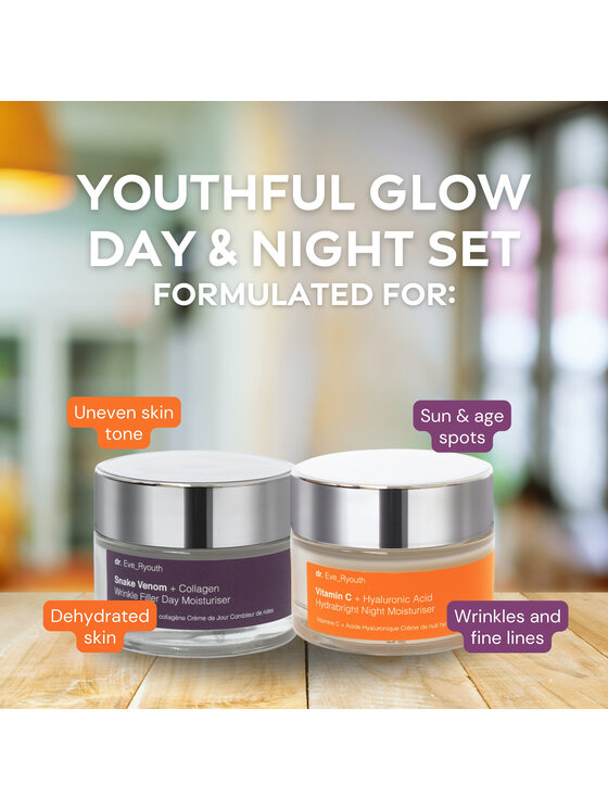 dr. Eve Ryouth dr. Eve Ryouth Witamina C + kwas hialuronowy ​​dzień 50ml & krem ​​na noc 50ml Krem na dzień i na noc