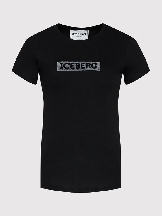 Iceberg Iceberg T-Shirt 21II2P0F0716309 Czarny Regular Fit