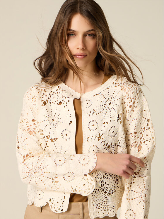 Oltre Oltre Maglione M352J005607N002 Bianco Cropp Fit