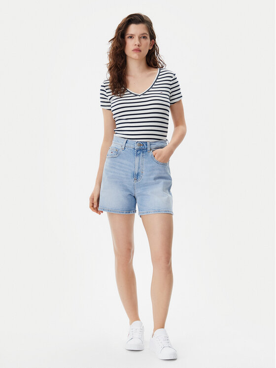 Tommy Jeans Tommy Jeans Jeans kratke hlače DW0DW20091 Modra Mom Fit