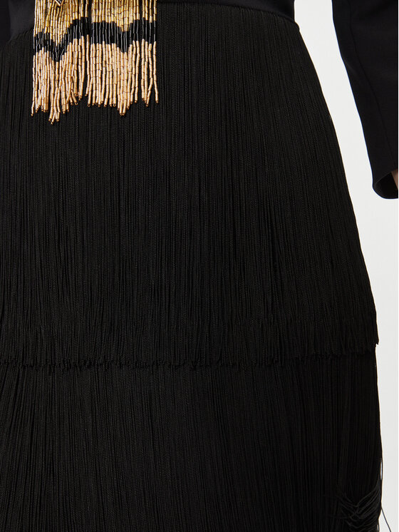 Elisabetta Franchi Elisabetta Franchi Koktejlové šaty AB-501-37E2-V780 Černá Regular Fit