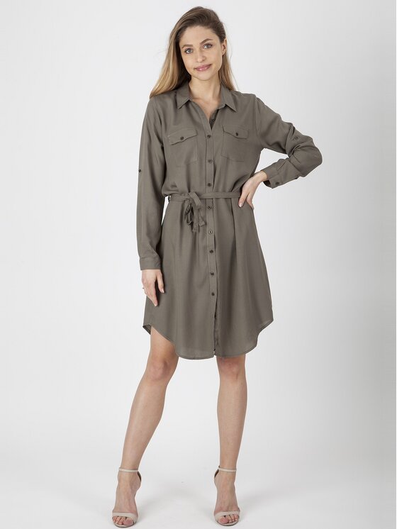 Perso Perso Každodenní šaty RBE910009F Khaki Regular Fit
